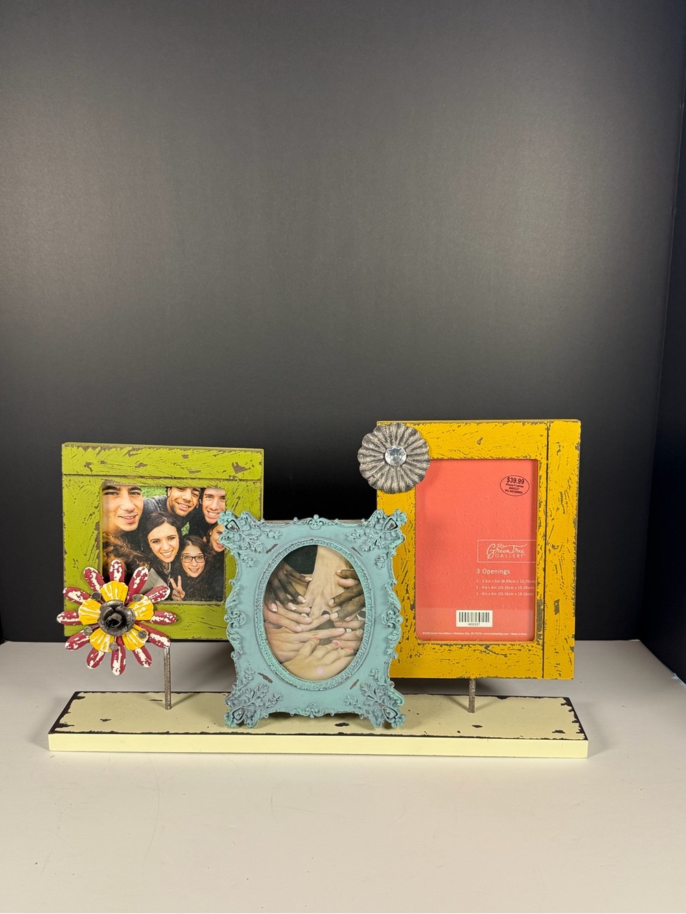 Green Tree Gallery Rustic 3 Photo Tabletop Frame Stand - Picture 2 of 6
